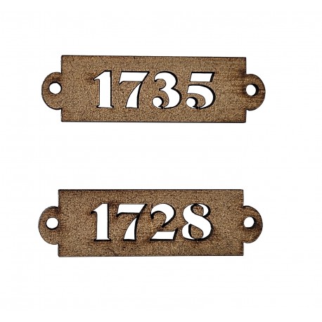 Placa DM 6x1.8cm "1735" y "1728"