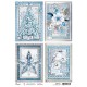 Rice Paper A4 Elegant Blue Cards