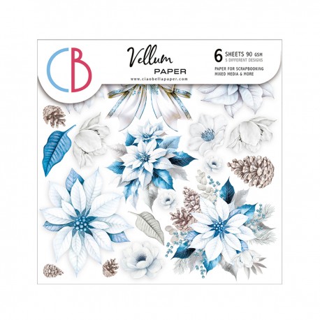 Vellum Elegance of Blue  Fussy Cut 6"x6" 6/Pkg