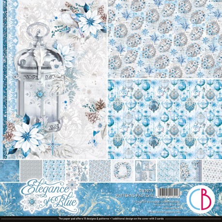 Elegance of Blue  Patterns Pad 12x12"