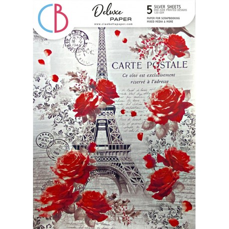 Deluxe Paris Je t’aimer Paper Silver A4 5/Pkg