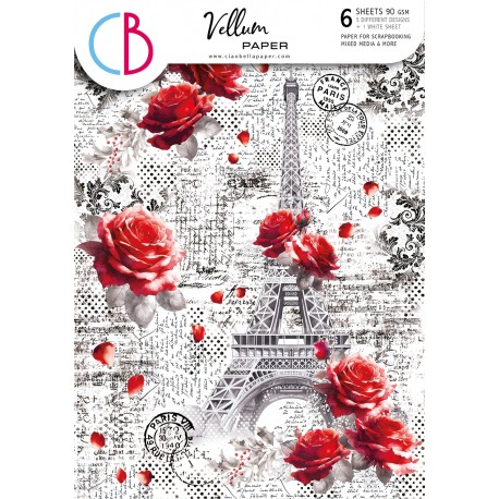 Vellum Paris Je t’aime Paper Patterns A4 6/Pkg