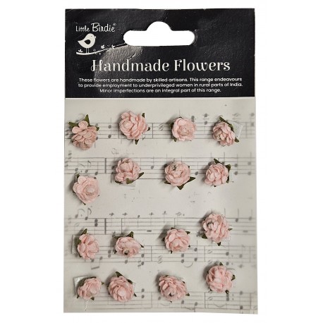 Little Birdie 16 pc Micro Roses Pearl Pink