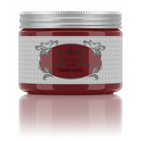 GLASS TRANSPARENT RELIEF PASTE RED 150ml