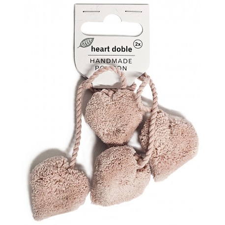 HEART DOBLE pompon 2pcs