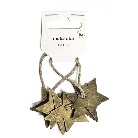 METAL STAR tags 6pcs