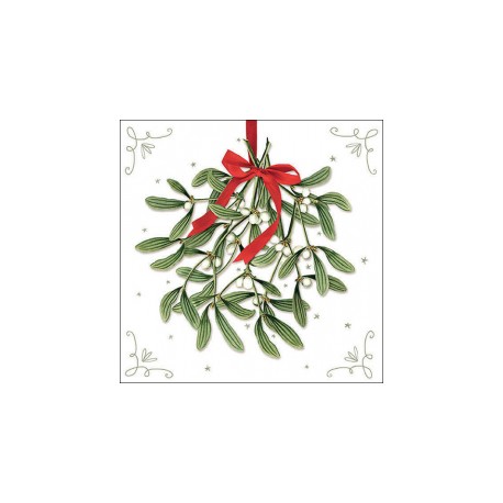 servilleta MISTLETOE WITH BOW WHITE