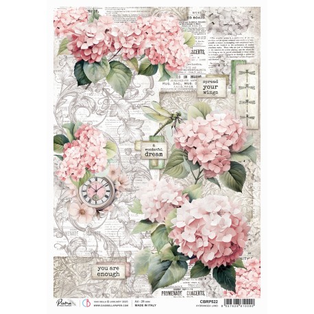 Rice Paper A4 Hydrangea land