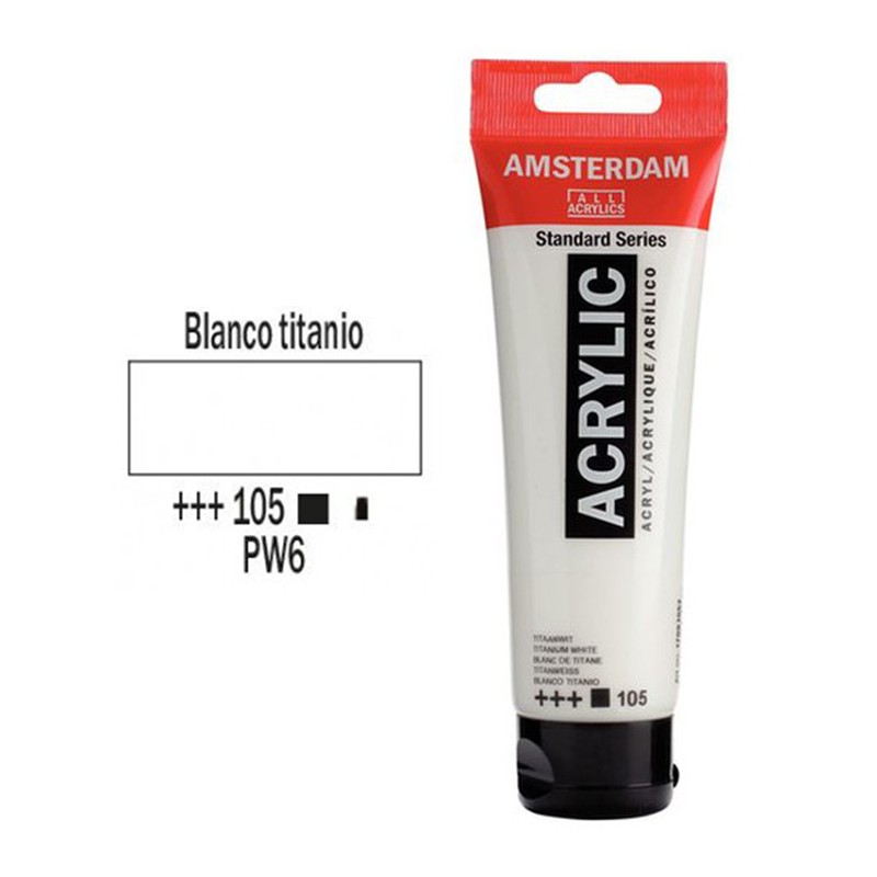 Pintura acrílica Amsterdam blanco titanio 120 ml